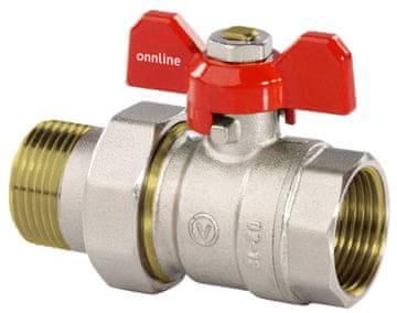 shumee Nikljan standardni krogelni ventil z uvodnico, PN16, 1-palčni PN16 z metuljčkom, izvedba N-SCREW, 16 barov/120C