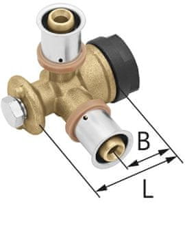 shumee Medeninasti stenski T-kotnik GW ultraPRESS - 16 Rp1/2"" L = 41 mm