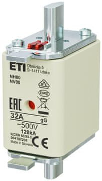 ETI Talilni vložek - NH00 gG 32A/500V - počasen
