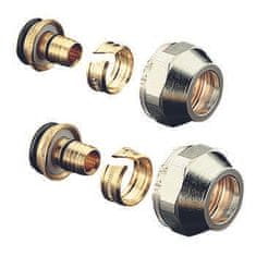 shumee Dvojni vijačni spojniki Cofit S za večplastne cevi 16x2,0 mm x G 3/4 palca NZ, ponikljani