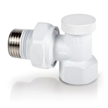 shumee VECTOR 1/2-palčni kotni povratni radiatorski ventil tip ZO-K-15 bele barve