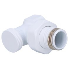 shumee VECTOR 1/2-palčni kotni povratni radiatorski ventil tip ZO-K-15 bele barve
