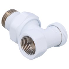 shumee VECTOR 1/2-palčni kotni povratni radiatorski ventil tip ZO-K-15 bele barve