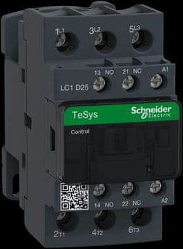 Schneider Electric Močnostni kontaktor TeSys D AC3 25A 3P 1NO 1NC tuljava 230VAC škatlaste sponke