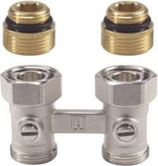 shumee Dvojni ventil, raven, 2-cevni z zapornim ventilom, 1/2 palca