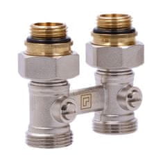 shumee Dvojni ventil, raven, 2-cevni z zapornim ventilom, 1/2 palca