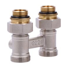 shumee Dvojni ventil, raven, 2-cevni z zapornim ventilom, 1/2 palca