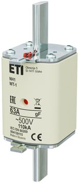 ETI Talilni vložek - NH1/WT-1 gF 63A/500V - hiter