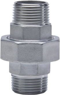 shumee Dvojna navojna cev iz nerjavečega jekla, ploščati zunanji navoj, 1""