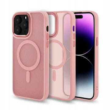 shumee OVITEK ZA iPhone 12 MAGSAFE MAGMAT OJAČAN ROZA OVITEK + STEKLO