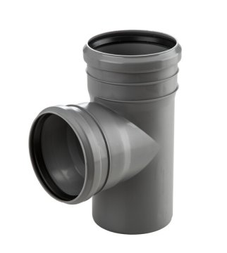 shumee PP-HT 40x40/88 sanitarni T-kos, za notranjo kanalizacijo, pepelnate barve