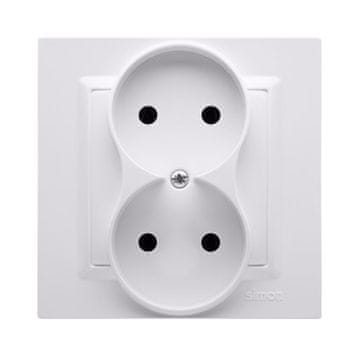 Dvojna vtičnica brez ozemljitve MONOBLOCK (modul) 16A, 250V~, sponka