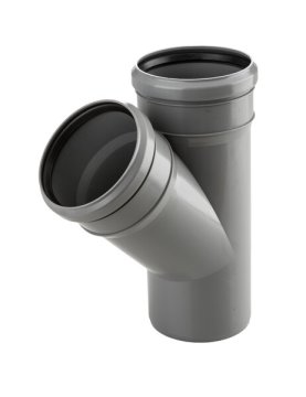 shumee PP-HT 40x40/45 sanitarni T-kos, za notranjo kanalizacijo, pepelnate barve