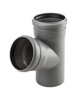 shumee PP-HT 40x40/67 sanitarni T-kos, za notranjo kanalizacijo, pepelnate barve