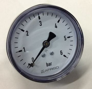 shumee Manometer za ogrevanje RF 63 AX, fi 63 mm, 0-6 bar, os 1/4 palca, razred 2,5 horizontalni