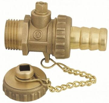 shumee Odtočni kroglični ventil s cevnim priključkom in pokrovčkom, peskan, 1/2 palca