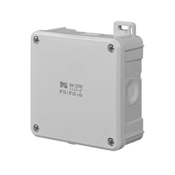 2K doza IP55 / IP65 98x98x46, 5x2,5-4mm2, PG 13,5, siva