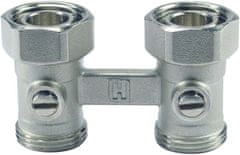 shumee Dvojni ventil, raven, 2-cevni z zapornim ventilom, 3/4 palca, tesnilo