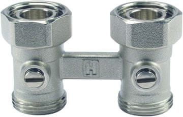 shumee Dvojni ventil, raven, 2-cevni z zapornim ventilom, 3/4 palca, tesnilo