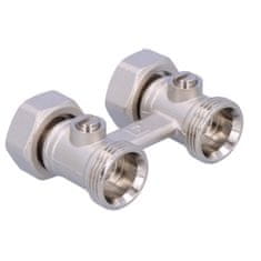 shumee Dvojni ventil, raven, 2-cevni z zapornim ventilom, 3/4 palca, tesnilo