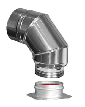 shumee Koncentrični kondenzacijski priključni kotnik DN 80/125 za zrak in dim, univerzalni za kotle s plastičnim adapterjem