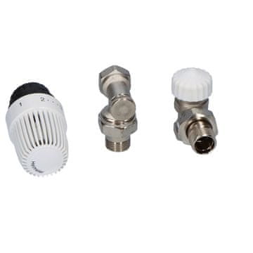 shumee Termostatski komplet za radiatorje s stranskim napajanjem: termična glava S + natančni termični ventil Calypso s prednastavitvijo + zaporni ventil za radiator