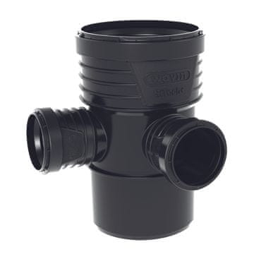 shumee PP-HT Sitech Plus 110x50x50/87,5 dvonivojski kotni prečni element, standardna izvedba, sanitarni, za tiho notranjo kanalizacijo, črne barve