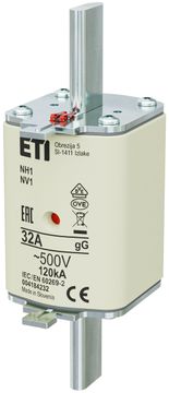 ETI Talilni vložek - NH1 gG 32A/500V - počasen