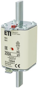 ETI Talilni vložek - NH1 gG 250A/500V - počasen