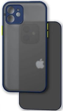 shumee OKVIR OVITKA Z ZAŠČITO ZA KAMERO ZA APPLE IPHONE 11 MAT TEMNO MODRA + STEKLO