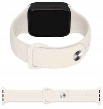 shumee GUMIJAST ŠPORTNI PASČEK ZA APPLE WATCH 3 4 5 6 7 8 9 SE 42/44/45 MM BISER