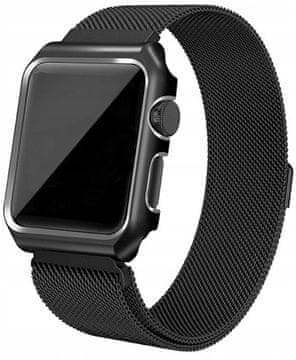 shumee KOVINSKA ZAPESTNICA ZA ZAŠČITNO OVITEK ZA APPLE WATCH 44 MM ČRNEGA RAZMERJA 2 V 1