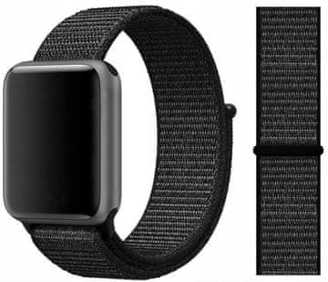 shumee PASEK ZA APPLE WATCH 1/2/3/4/5/6/7/8/9/SE 38/40 MM ČRN MATERIAL