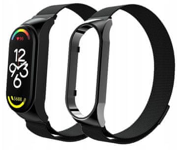 shumee ZAPESTNICA MODNA MILANSKA ZAPESTNICA ZA XIAOMI MI BAND 5 6 ČRNE OBLIKE