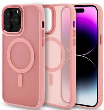 shumee ZADNJI OVITEK MAGSAFE ZA APPLE IPHONE 14 PRO ROZA + STEKLO