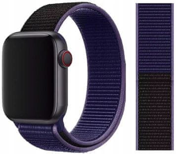 shumee PASEK ZA APPLE WATCH 1/2/3/4/5/6/7/8/9/SE 42/44 MM TEMNO MODRI MATERIAL