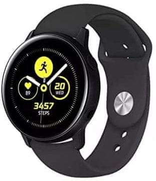shumee SILIKONSKI GUMIJASTI PASČEK ZA SAMSUNG GALAXY WATCH ACTIVE 2 20 MM - ČRN
