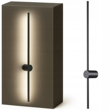 shumee LED STENSKA SVETILKA ZA NOTRANJE NAMENE 100 CM 4000K 12W KOVINSKO ČRNA PREMIUM