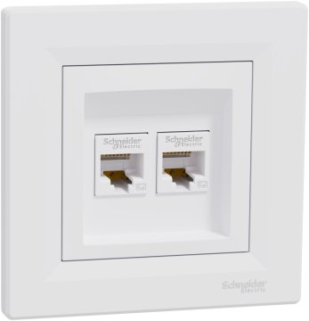 shumee Dvojna računalniška vtičnica, kategorija 5e, bela ASFORA