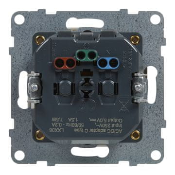 shumee Ploščata vtičnica 2P+Z - 16 A - z USB Type-C - 1,5 A - avtomatski priključki - z zaklopom, BELA SUNO