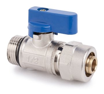 shumee Ventil z modro MINI uvodnico, z O-obročem in pex/al priključkom 16x2 G1/2