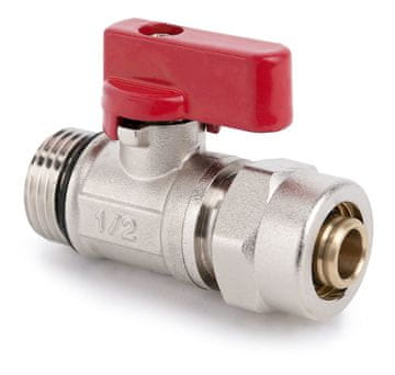 shumee Rdeča MINI dušilna loputa z O-obročem in pex/al priključkom 16x2 G1/2