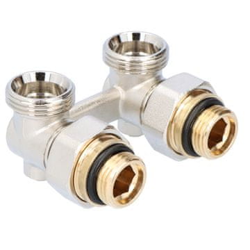 shumee Vekotrim priključni komplet G3/4-1/2 za radiatorje s spodnjim dovodom, s termostatskim vložkom in zaporno funkcijo, kotni