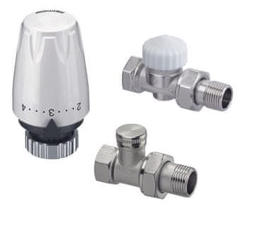 shumee Termostatski komplet z DX glavo, natančni ravni termostatski ventil CALYPSO, ravni povratni ventil Raditec DN15