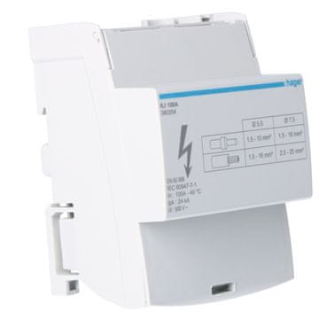 Hager 4-polni razdelilni blok IN=100 A