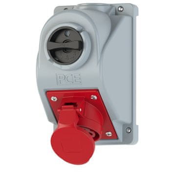 PCE Fiksna vtičnica s stikalom tipa "Combo-Pol" 16A 400V 3P+Z+N, stikalo 0-1 IP44