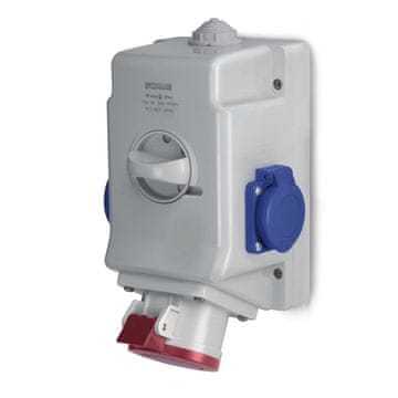 shumee OPTIMA-COMBI nadometna vtičnica 3P+N+E 16A + 2x230V s stikalom 0-1