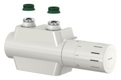 shumee VARIODESIGN 3/4-palčni termostatski komplet z ohišjem in glavo s priključkom M30x1,5, bele barve, levi ali desni priključek. Komplet ustreza