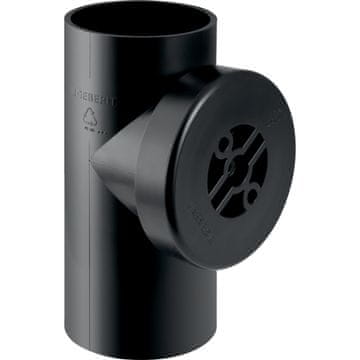 shumee PEHD 110/90 stopinj ravna čistilna odprtina z okroglo revizijsko odprtino, črna (HDPE kanalizacija)