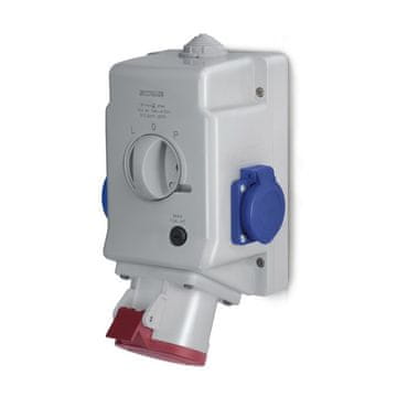 shumee OPTIMA-COMBI 3P+N+E 32A + 2x230V nadometna vtičnica s stikalom L-0-P